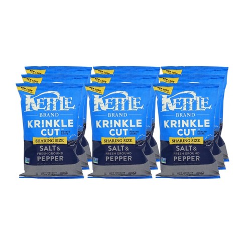 Kettle Brand Krinkle Cut Potato Chips Salt and Fresh Ground Pepper