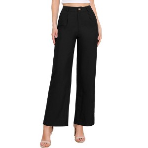 INSPIRE CHIC Women's Casual Work High Waisted Wide Leg Dressy Pants - 1 of 4