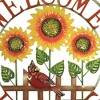 Direct Designs International 28.0 Inch Welcome Friends Wall Handing Fall Wall Art Decor , Halloween Decor Red Bird Sun Flower (1PC) - 2 of 3