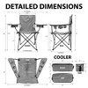 HOMLUX Oversized Camping Chair, 450lbs Support, Cooler, Cup Holders & Padded Seat - 3 of 4