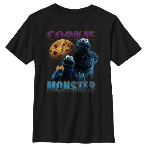 Boy's Sesame Street Cookie Monster Retro Portrait T-Shirt - 1 of 4