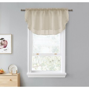 Kate Aurora Living Double Layered Sheer Rod Pocket Ascot Window Valances - 1 of 4
