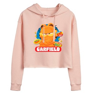 Women's - Garfield - Garfield Stickers Cropped Graphic Hoodie - 1 of 3