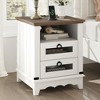 Farmhouse Nightstand ,   2 Drawers and Open Storage Shelf,  for Bedroom or Living Room， - 4 of 4