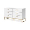 Signature Design by Ashley Socalle 6 Drawer Dresser, White/Gold - image 3 of 4