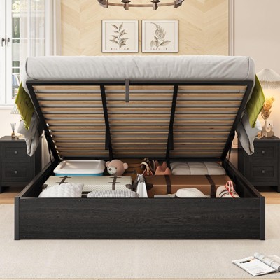AMERLIFE Lift Up Storage Bed with Storage Underneath, No Headboard