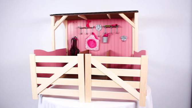 Our Generation Horse Barn Playset for 18&#34; Dolls - Saddle Up Stables - Pink, 2 of 10, play video