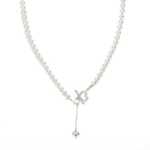 Bearfruit Jewelry Sterling Silver Amélie Simulated Pearl Heart Dangle Necklace - 1 of 4