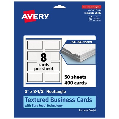 Avery Matte White Business Cards, 2" x 3-1/2" Rectangle