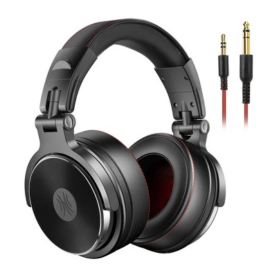 OneOdio Pro 50 Black Studio Wired Over Ear Headphones w/ Hi-Res Audio, Rotatable Housing, and Protein Memory Earmuffs, 3.5 & 6.35mm Connection, Black