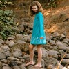 Mightly Toddler Fair Trade Organic Cotton Short Sleeve T-Dress (Lili's Garden Turquoise - 4T) - 2 of 3