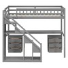 Whisen 80.7"L x 41.8"W Twin Size Wooden Loft Bed with Desk and Shelves, Health and Comfort - 4 of 4