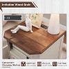 SinCiDo Nightstand with Charging Station & 2 Drawers, Farmhouse End Table, Wood Side Table for Bedroom, Living Room - 3 of 4
