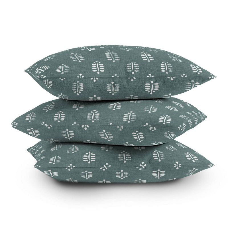 16&#34;x16&#34; Jessica Prout Block Print Ferns Square Throw Pillow Green - Deny Designs, 5 of 6