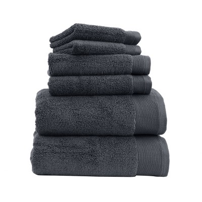 Premium Cotton Solid Plush Heavyweight Hotel Luxury Bath Towel Set,  Charcoal - Blue Nile Mills : Target