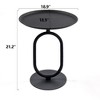 NicBex Lantern-Shaped Metal End Tables Living Room, Retro Tray Side Table with Weighted Base, Small Side Table, Round End Table, Small Coffee Table - 3 of 4