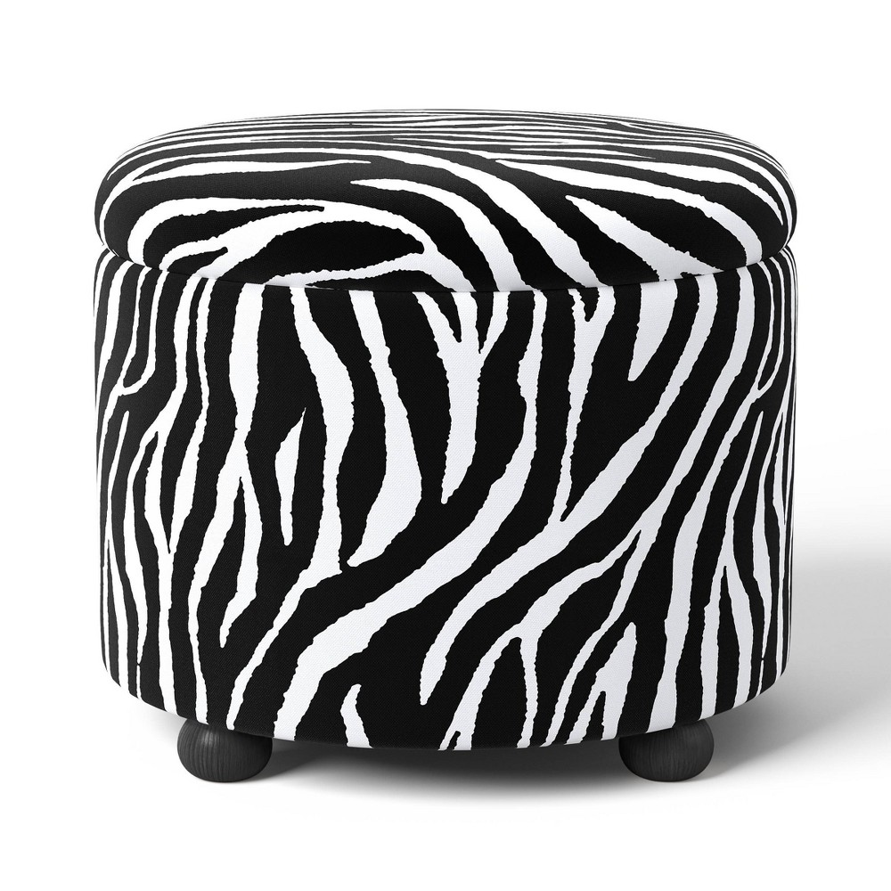 Photos - Pouffe / Bench Black and White Zebra Storage Ottoman - DVF for Target