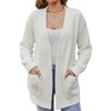 Snuggle Sac Women’s Open Front Cardigan with Pockets Soft Long Sleeve Knit Sweater for All Seasons - 2 of 4
