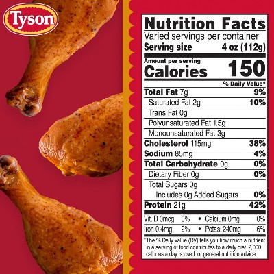 Tyson All Natural Chicken Drumsticks - 1.49-2.938 lb - price per lb