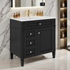 SpassWay 30"L White Modern Bathroom Vanity with Sink 2 Drawers Tip Out Storage Cabinet - 3 of 4