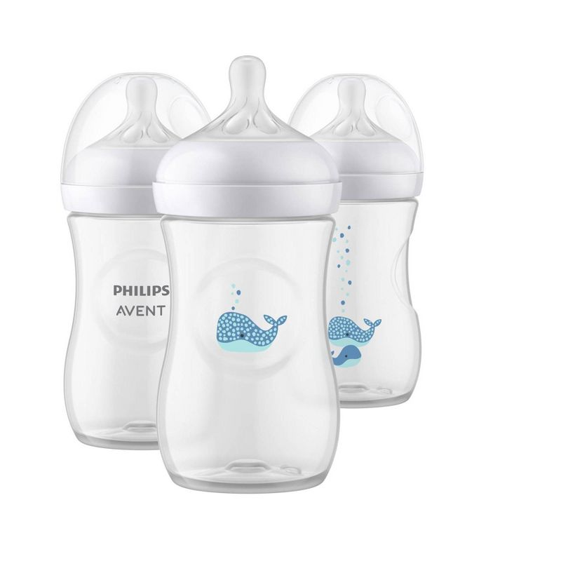 Avent Philips Natural Baby Bottle with Natural Response Nipple - Whales - 9oz/3pk, 6 of 11
