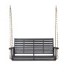 CAVINAS Rustic Patio Porch Swing,Blackwash Hammock Swing Bench with Cushion,Outdoor Swing for Garden&Backyard,800LBS Capacity - 2 of 4