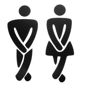 Unique Bargains Self-Adhesive Decor Office Business Men Women Restroom Signs 1 Set - 1 of 4