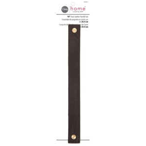 Dritz 2ct Home Faux Leather Handle Set Brown: Polyurethane Craft Embellishments, 13.06" Length, Ages 12+ - 1 of 4