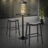 Tangkula 3 Pieces Pub Dining Table Set Round Bar Table w/ 2 Upholstered Saddle Stools - 3 of 4
