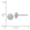Black Bow Jewelry 6mm Diamond Cut Puffed Circle Post Earrings in 14k White Gold - 4 of 4