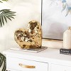 Olivia & May 11'' x 12'' Porcelain Heart Sculpture Gold: Luxury Glam Tabletop Decor, No Battery Required - 3 of 4