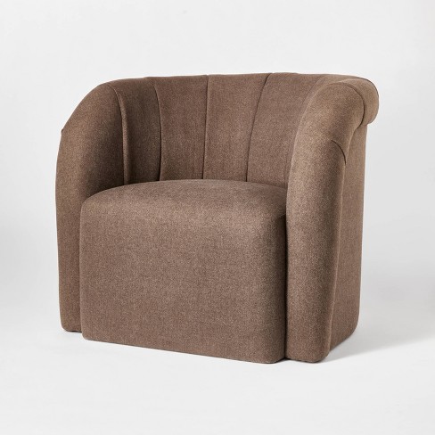 Channeled Curved Back Accent Chair Velvet - Threshold™ designed with Studio McGee - image 1 of 4