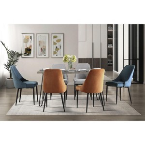 NicBex Dining Table Set for 4 Modern Sleek Dining Set Table with 4 Velvet Side Chairs for Kitchen - 1 of 4