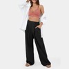 Women's Wide Leg Pants Long Straight Casual Loose High Waist Trousers Black XL - 4 of 4