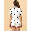 cheibear Women's Silky Satin Nightwear with Shorts Lounge Sleepwear Pajama Set - 3 of 4