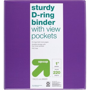 1" 3 Ring Binder Clear View - up&up™ - 1 of 4