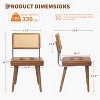 TackView Rattan Dining Chairs Set of 2, Kitchen Chairs with Wooden Legs, Velvet Upholstered Armless Dining Room Seat for Kitchen, Restaurant - 2 of 4