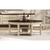 Okak Natural Farmhouse Coffee Table with Storage, 2-Tier Center Table Side Tables with Half Open Compartment for Living Room Bedroom - 2 of 4