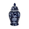 Sagebrook Home 18" Ceramic Temple Jar - Blue and White Floral Chinoiserie Floral Design Contemporary Decorative Jar Accent - 4 of 4