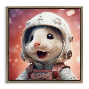 Stupell Industries Astronaut Mouse Portrait Floating Frame Canvas Art - 1 of 4