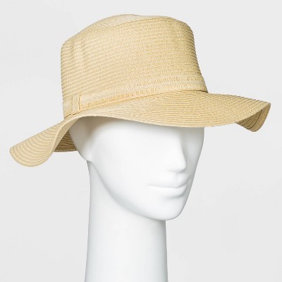 Women's Packable Essential Straw Boater Hat - A New Day™ One Size Natural