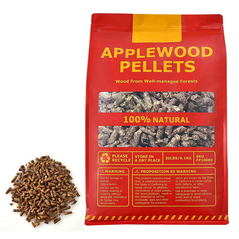 Costway 20lbs Apple Wood Pellets All-Natural for Smokers Pellet Grills BBQ Roast, 1 of 10