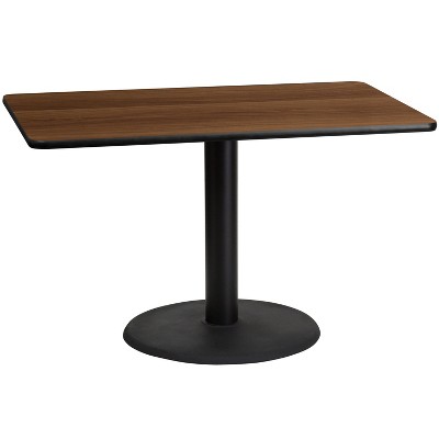 Flash Furniture 30'' x 48'' Rectangular Laminate Table Top with 24'' Round Table Height Base
