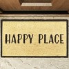 tag Happy Place PVC Coir Door Mat - Everyday Black Doormat, 1" H x 30" L x 17" W, Easy to Clean by Shaking or Brushing - 2 of 2