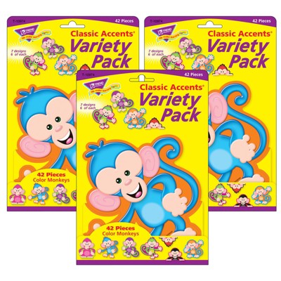 TREND Color Monkeys Classic Accents® Variety Pack, 42 Per Pack, 3 Packs