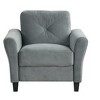PexFix 35" L x 32.75" H Velvet Upholstered Single Sofa Chair with Button Tufted Backrest Modern Armchair for Living Room Bedroom Office Gray - 4 of 4