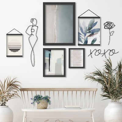 Woman Silhouette - Metal Line Art Wall Decor Sculpture