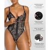 SHAPELLX Lace Bodysuit for Women Tummy Control Shapewear Backless Body Suits One Piece Body Shaper Thongs—Black 38 - 3 of 3