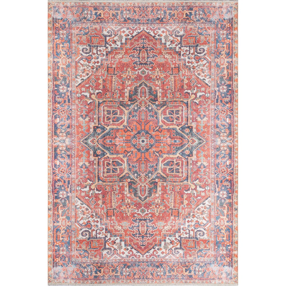 Photos - Area Rug Momeni 2'x3' Chandler Medallion Accent Rug Red - : Bohemian Shibori Pattern, Medium Pile, Indoor  