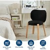 Cute Vanity Chair with Love Backrest, Modern Makeup Vanity Stool Teddy Fabric for Dressing Home Office Bedoom Dinning Room and Living Room - 4 of 4